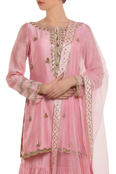 Rose Pink Embroidered Kurta Set