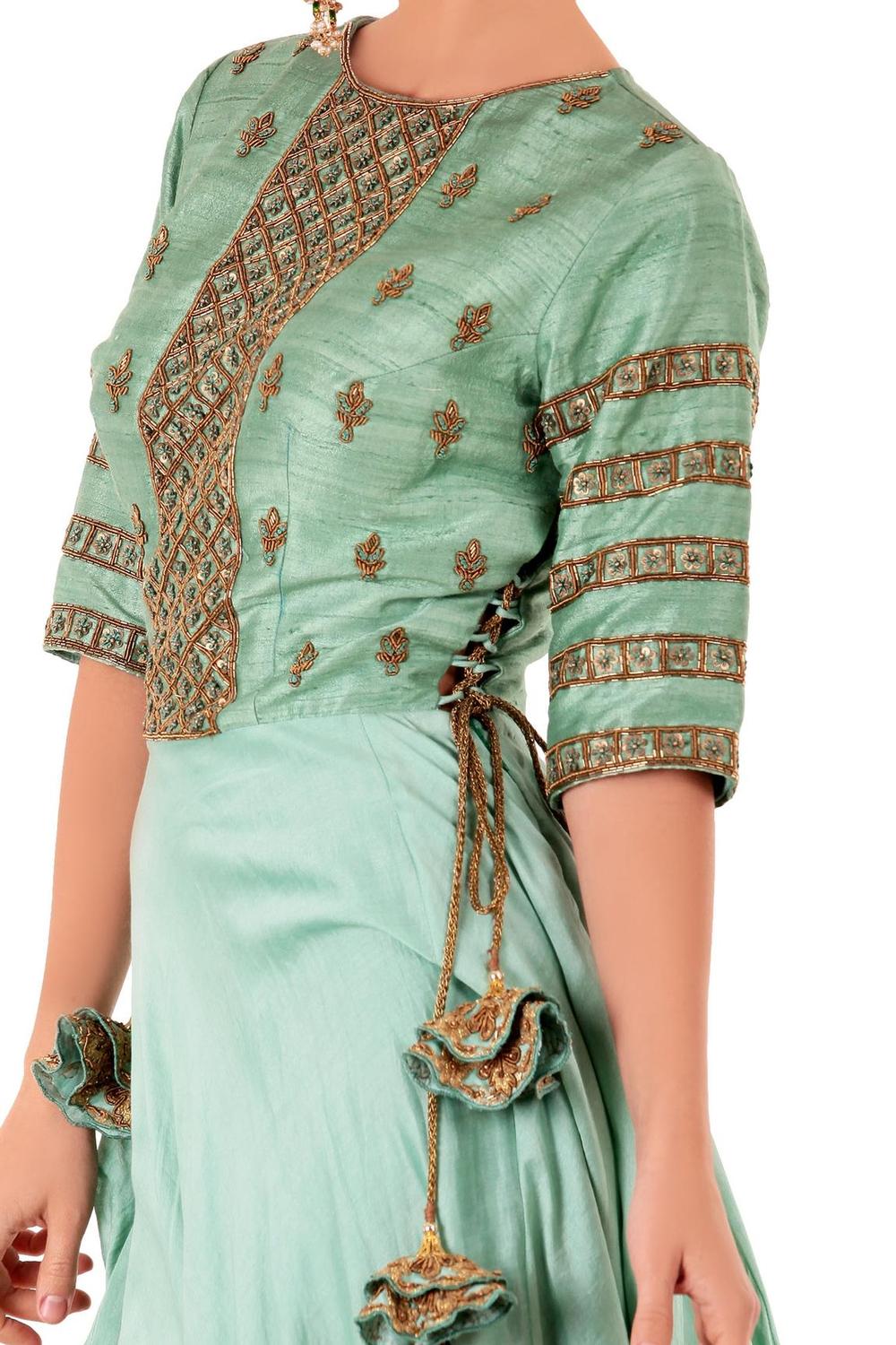 Sea Green Asymmetric Kurta