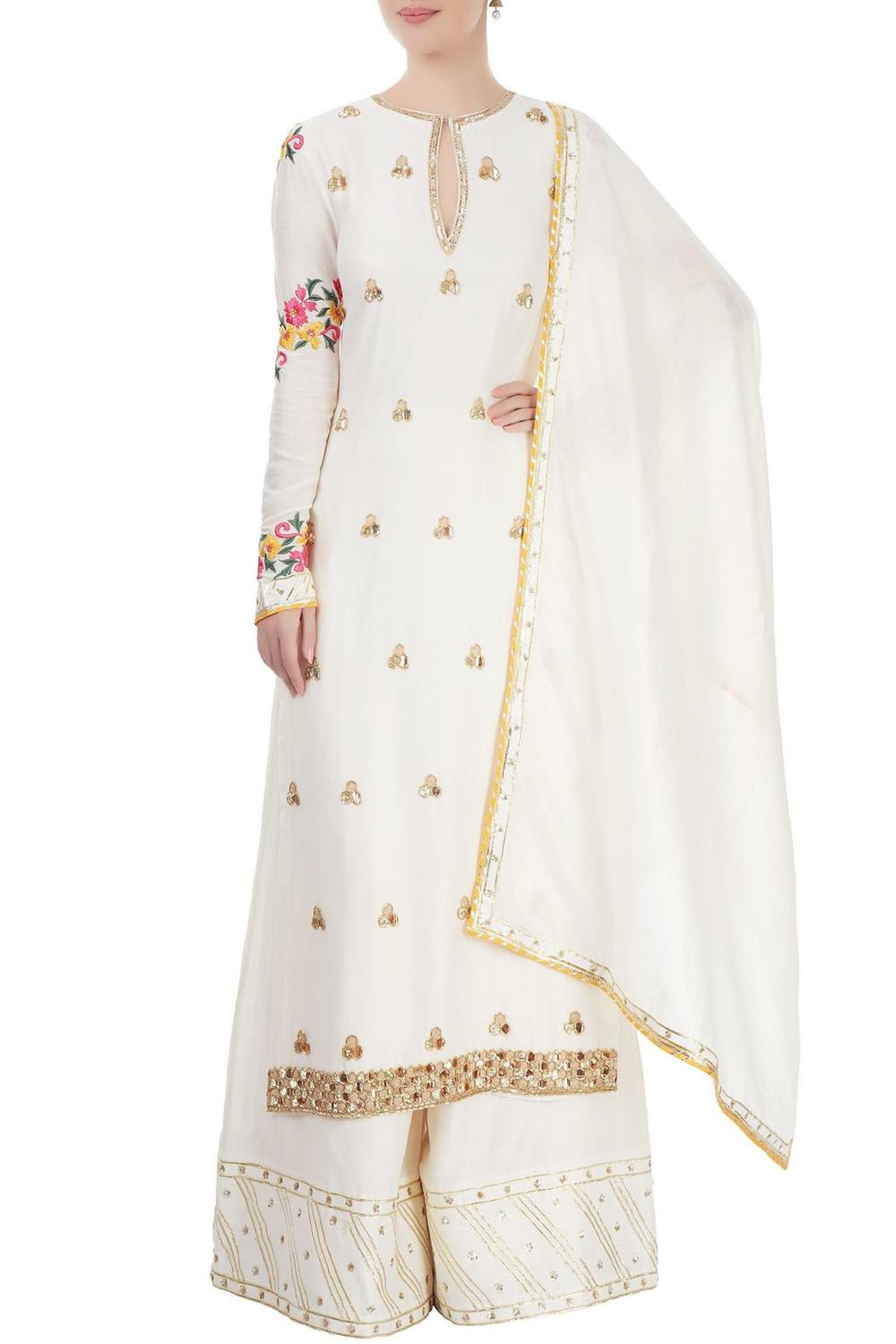 White Embroidered Kurta Set