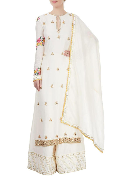 White Embroidered Kurta Set