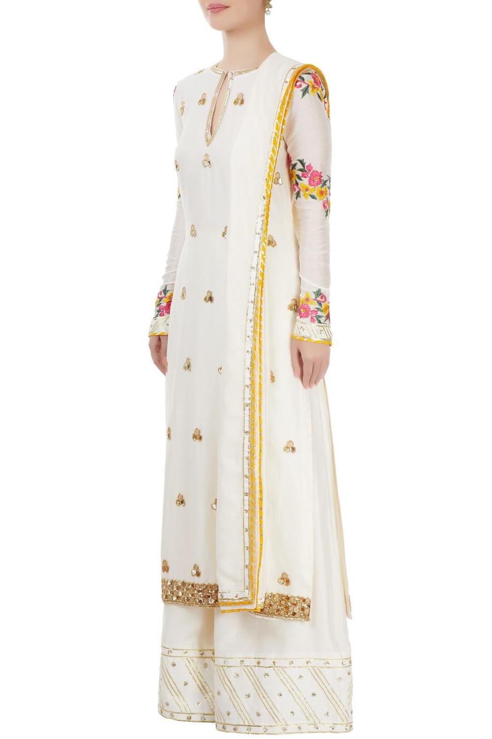 White Embroidered Kurta Set