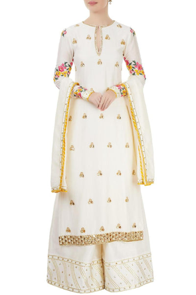 White Embroidered Kurta Set