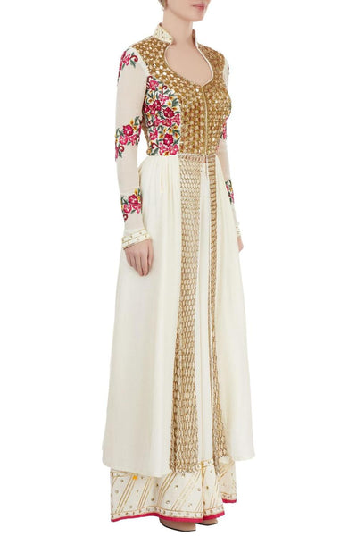 White Embroidered Palazzo Set