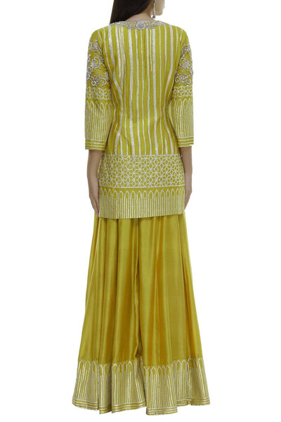 Yellow Chanderi Silk Kurta Set