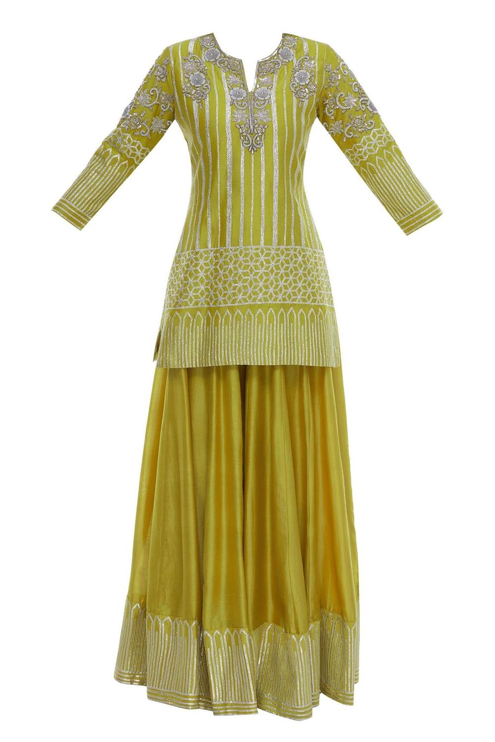 Yellow Chanderi Silk Kurta Set