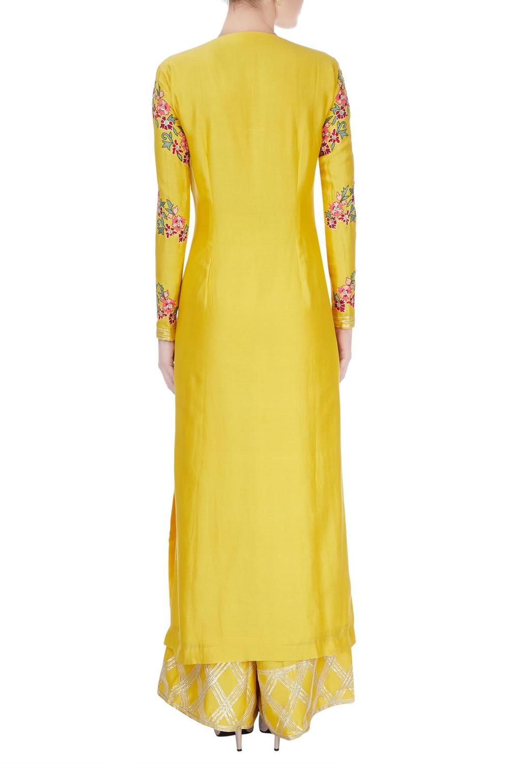 Yellow Embroidered Kurta Set