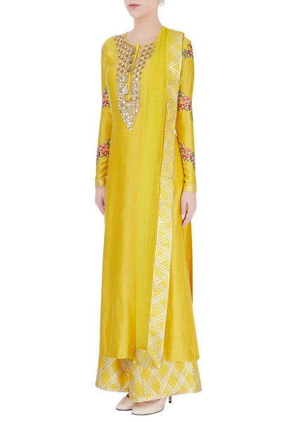 Yellow Embroidered Kurta Set