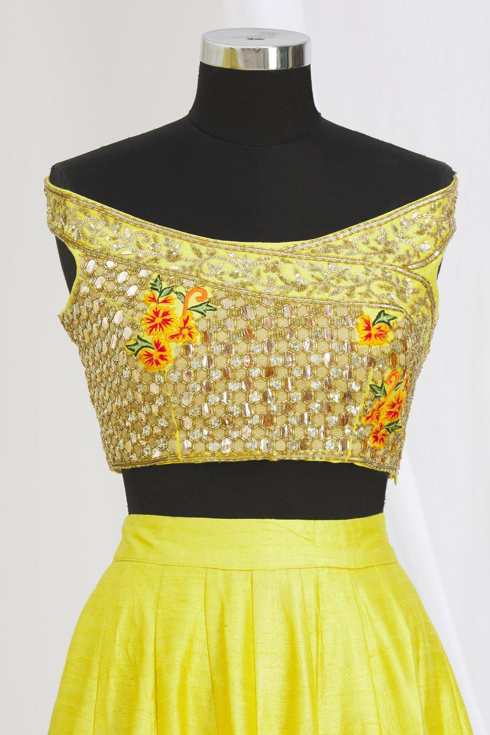 Yellow Embroidered Lehenga Set