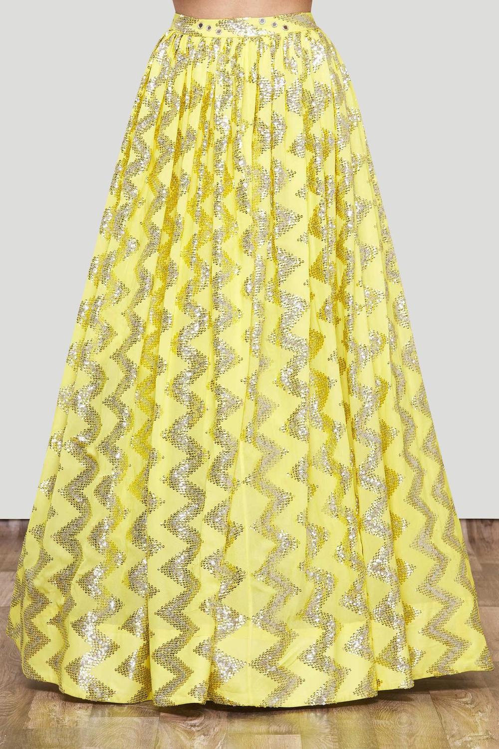 Yellow Embroidered Lehenga Set