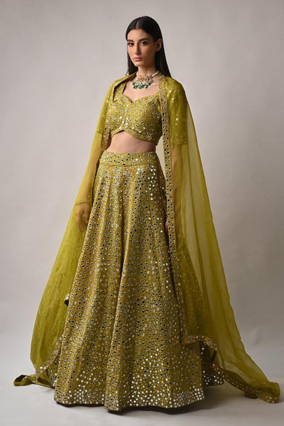 Yellow Silk Lehenga Set