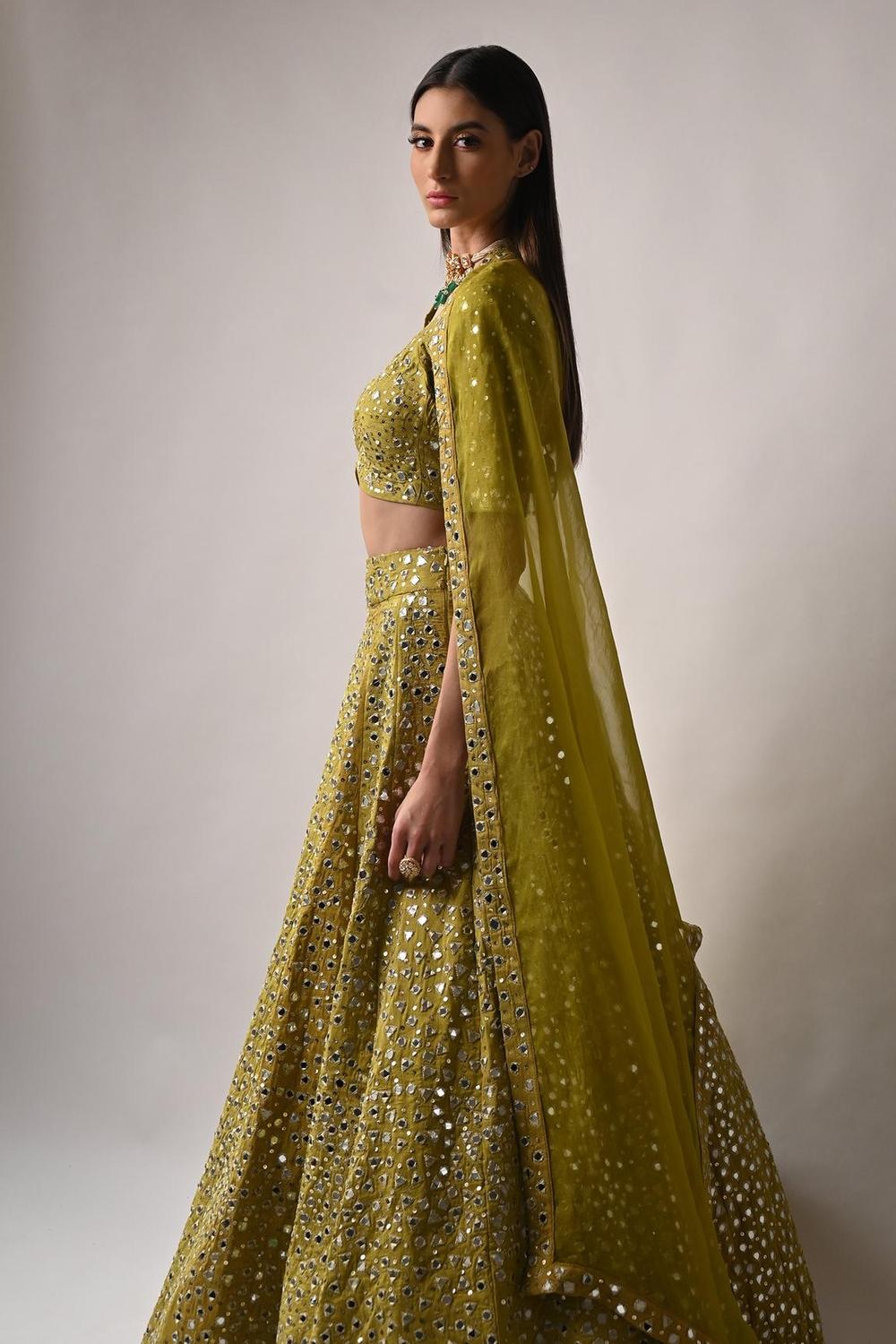 Yellow Silk Lehenga Set